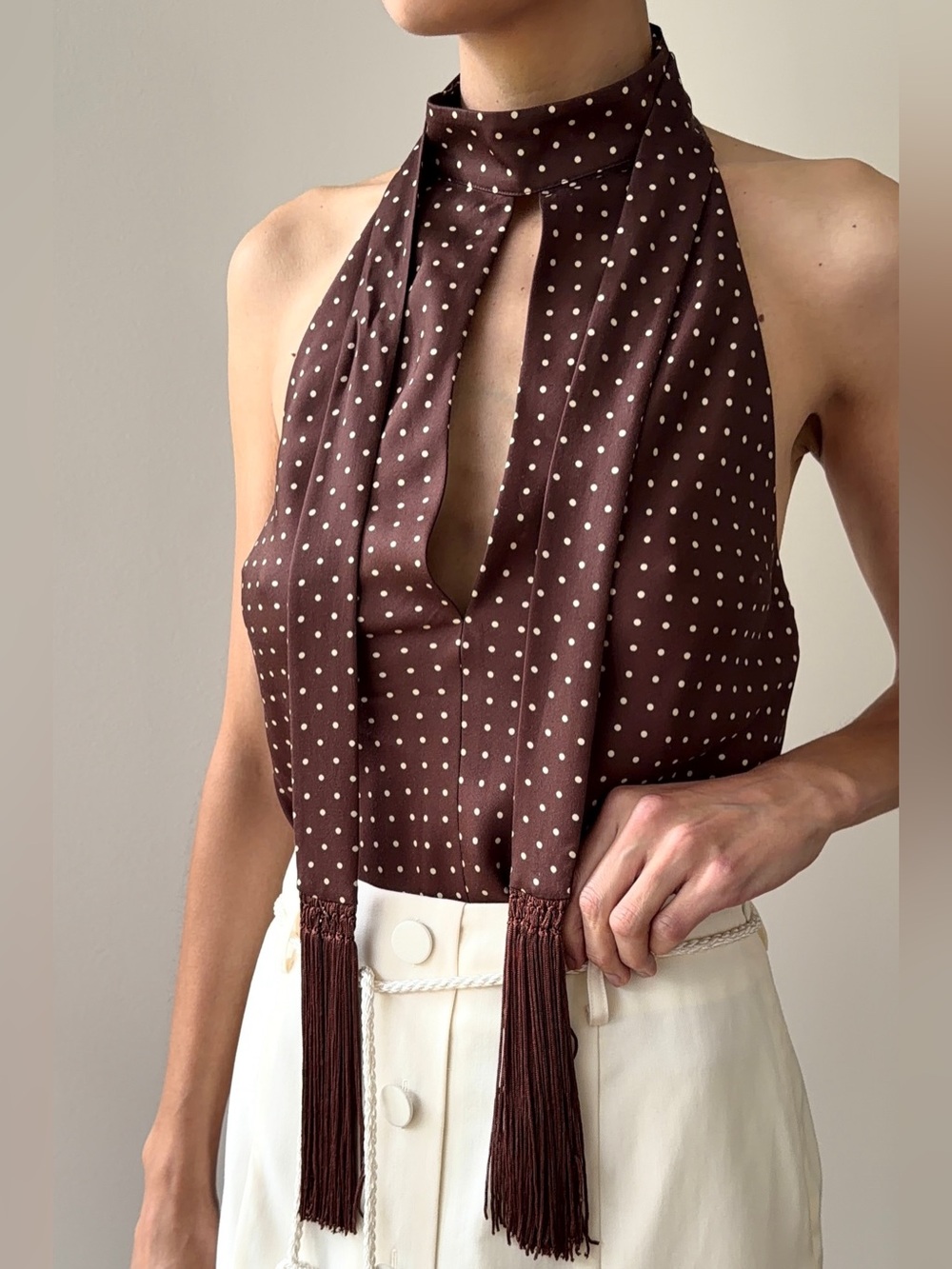 NEW POSSE phoebe top in chocolate/vanilla